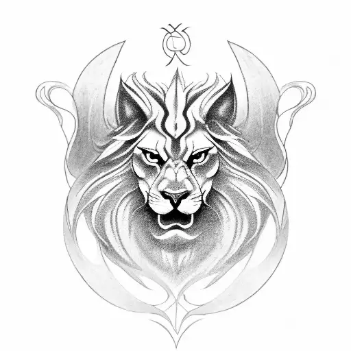 The word ᛃᛟᛊᛖᛈᚺ which means joseph in old norse runic language with a simple winged lion tattoo design idea