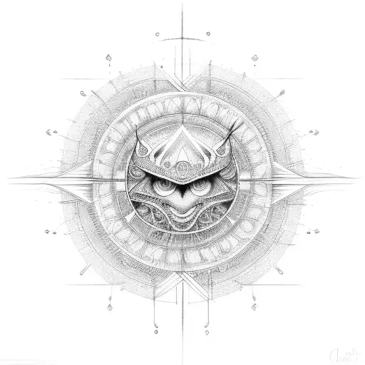 blue sun tattoo design idea