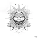 blue sun tattoo design idea