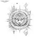 blue sun tattoo design idea