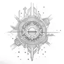 blue sun tattoo design idea