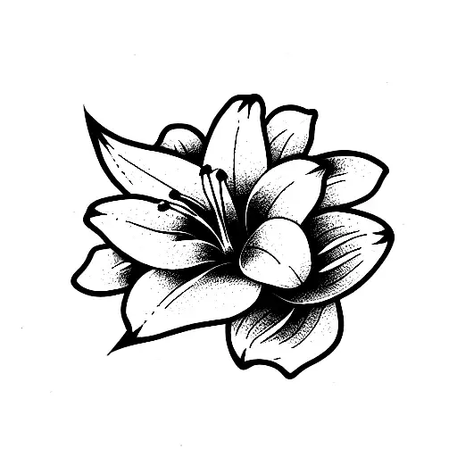 lily floral tattoo design idea