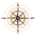 Compass cedar tree tattoo design idea