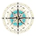 Compass cedar tree tattoo design idea