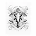 Swimming with orcas in the deep sea tattoo design idea