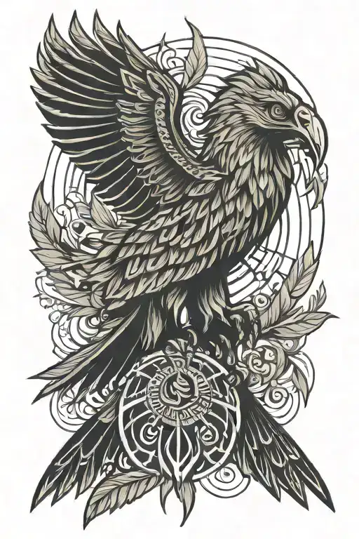 harry potter phoenix tattoo design idea