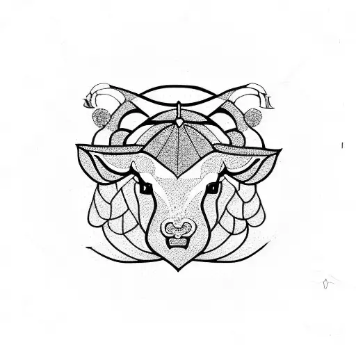 taurus sign with tulips tattoo design idea