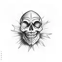 drama masks smiling skull frowning pumpkin tattoo design idea