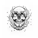 drama masks smiling skull frowning pumpkin tattoo design idea