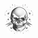 drama masks smiling skull frowning pumpkin tattoo design idea