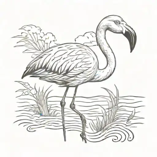 Flamingo tattoo design idea
