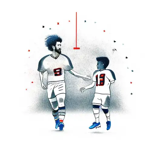 father and son football tattoo design idea
