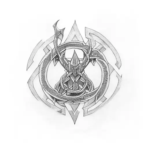 thor fight agains jormungand celtic tattoo design idea
