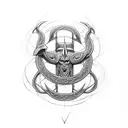 thor fight agains jormungand celtic tattoo design idea