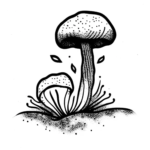 smoke mushroom tattoo design idea