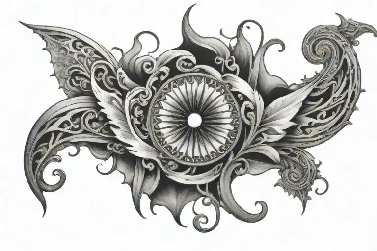 bipolar surreal dovme tattoo design idea