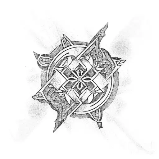 tribal arm sleeve tattoo design idea