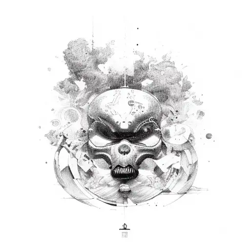 a line of life with good and bad sides. But in the middle is the balance tattoo design idea