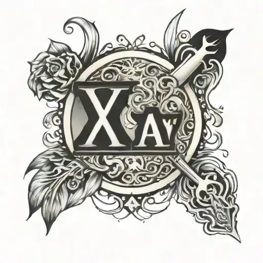 X-ray led marker with intials A1R tattoo design idea