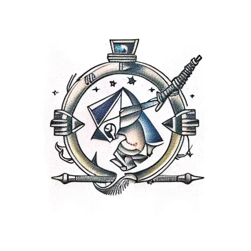 Sagittarius and libra tattoo design idea