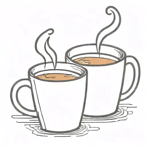 coffee mug clinking together tattoo design idea