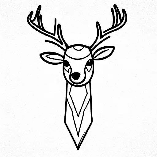 cute deer Cartoon  tattoo design idea