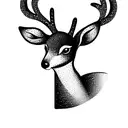 cute deer Cartoon  tattoo design idea