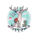 cute deer Cartoon  tattoo design idea