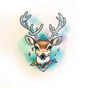 cute deer Cartoon  tattoo design idea