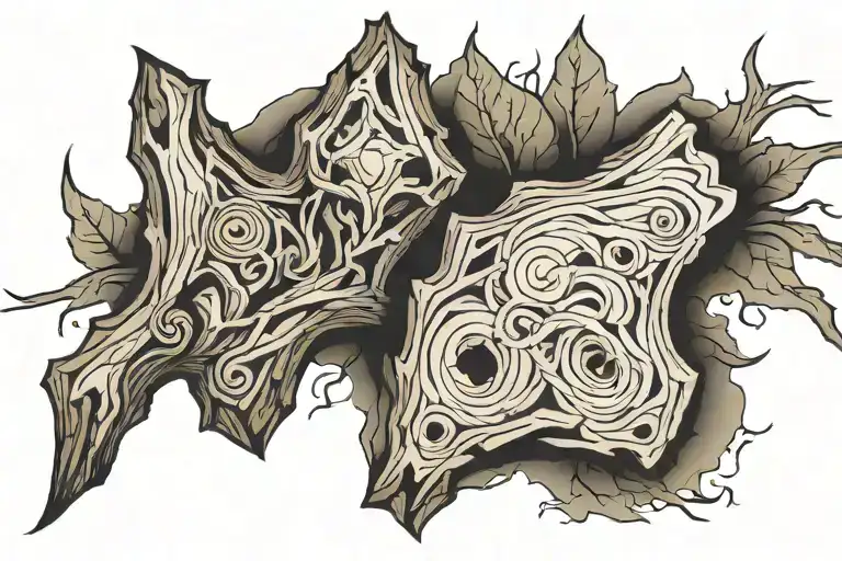 textures of tree barks tattoo design idea