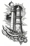Lighthouse and anchor viking 2 tattoo design idea