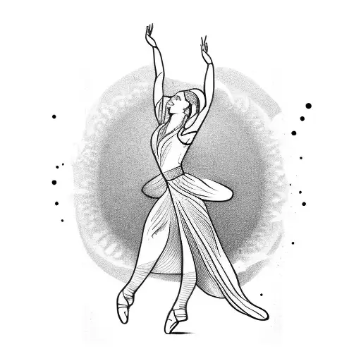 A graceful dancer expressing love through movement tattoo design idea