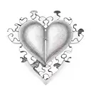 A heart-shaped puzzle piece symbolizing love and friendship tattoo design idea
