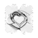 A heart-shaped puzzle piece symbolizing love and friendship tattoo design idea