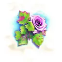 grapes roses vineyard tattoo design idea