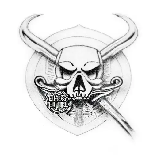 Harley Davidson with Barcelona tattoo design idea