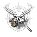 Harley Davidson with Barcelona tattoo design idea