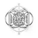 nordic wayfinder runic compas  tattoo design idea