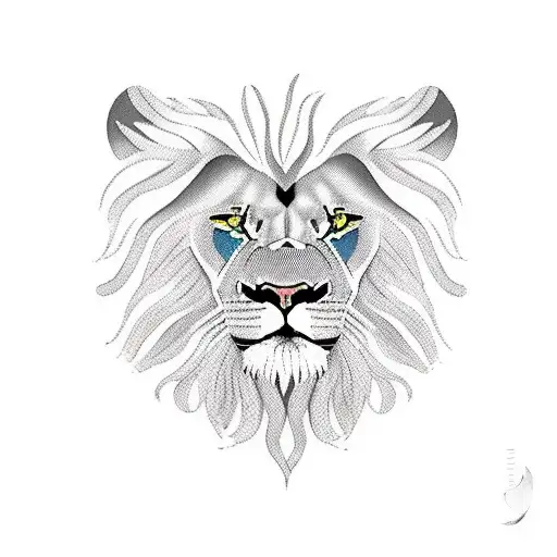 Lion Rasta colours balaclava female tattoo design idea