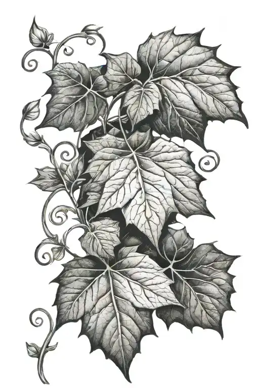 ivy leaf  tattoo design idea