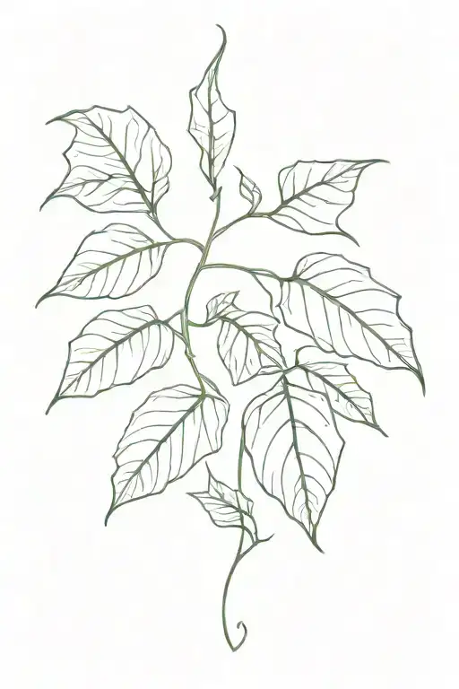 ivy leaf  tattoo design idea
