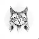 Celtic cat silhouette tattoo design idea