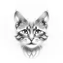 Celtic cat silhouette tattoo design idea