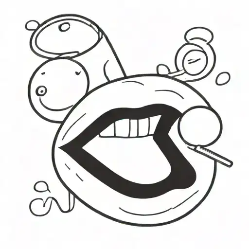 hard drugs, soft lips  tattoo design idea