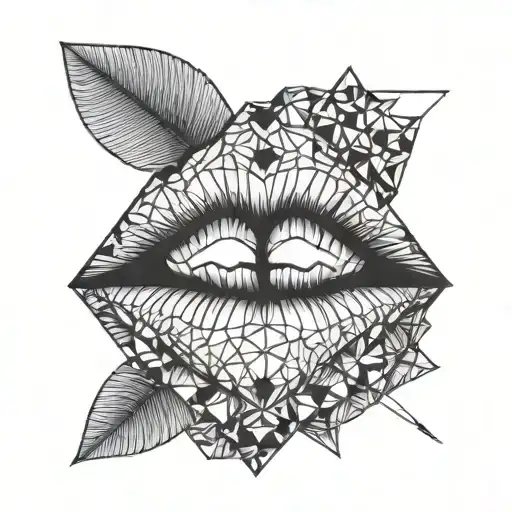 hard drugs and soft lips tattoo design idea