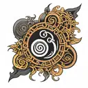 labyrinth inside enso tattoo design idea