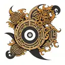 labyrinth inside enso tattoo design idea
