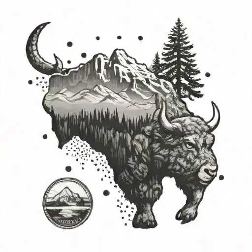 Wyoming tetons Clemson tigers tattoo design idea