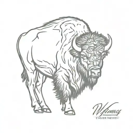 wyoming bison tattoo design idea