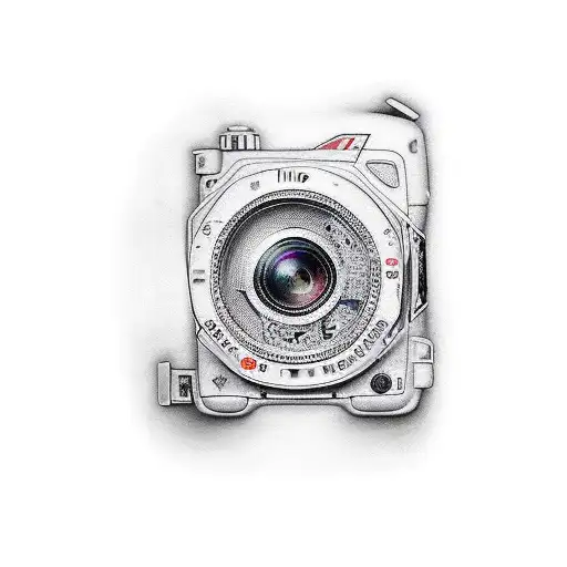 Nikon D200 camera with corvette C5  tattoo design idea